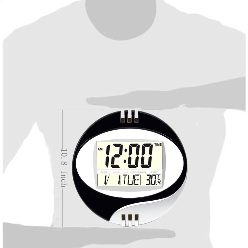 Round Digital Clock,Large Digital Clock - Picture 3 of 6